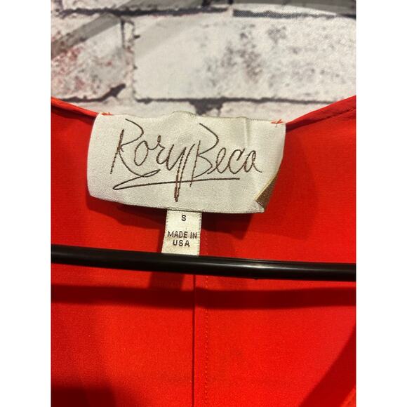 Rory Beca red top Silk blouse women's size small - Picture 3 of 3